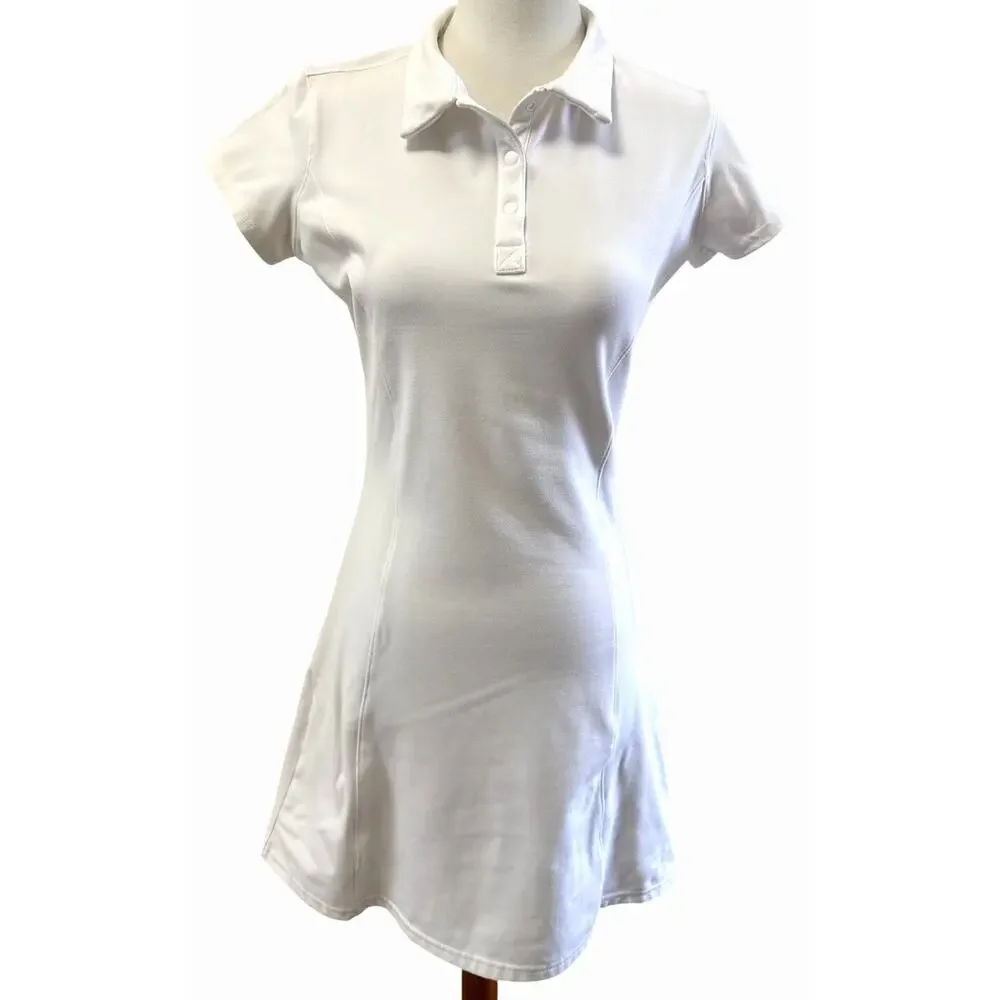 Mono B Tennis Dress Womens M White Polo Athletic Golf Pickleball - Picture 3 of 6